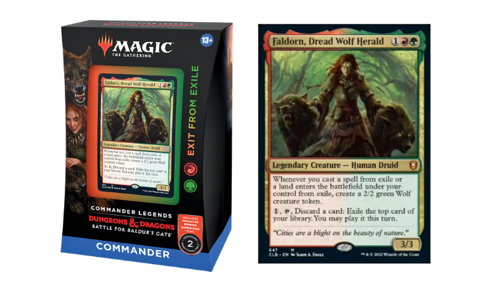 Exit from Exile Commander Deck and Faldorn, Dread Wolf Herald Card
