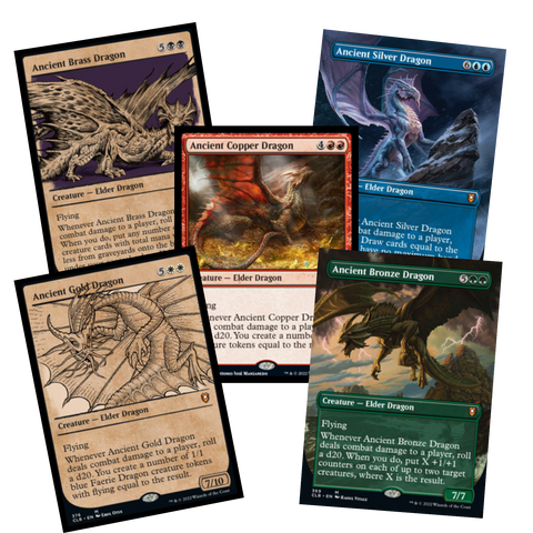 5 Dragon cards from Commander Legends: Battle for Baldur's Gate