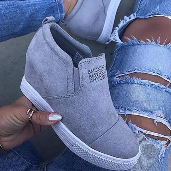 blue wedge sneakers