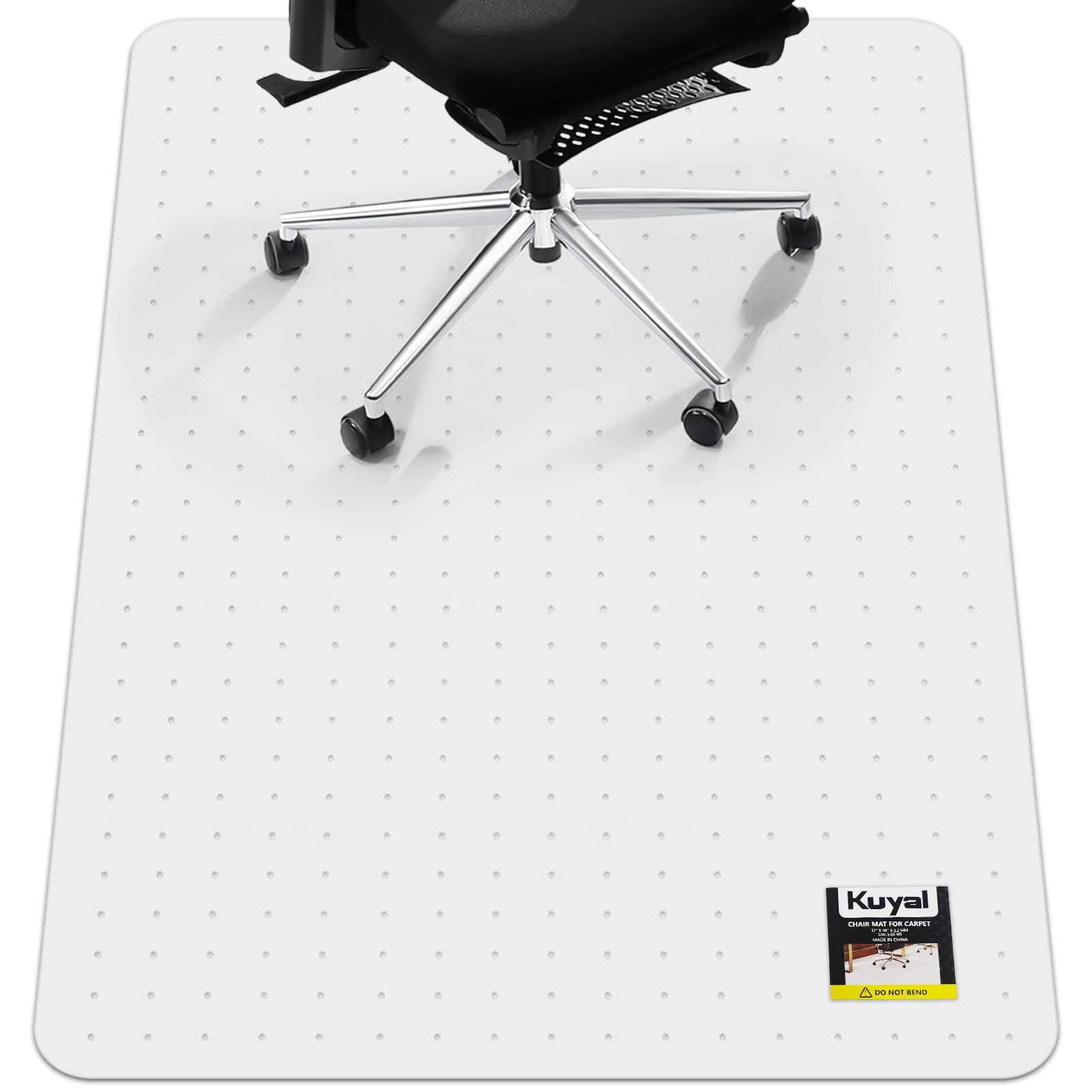 Kuyal Office Chair Mat for Carpet, 32x48 Clear Heavy Duty Computer Chair Mat, Under Desk Protector Carpeted Floors Mat, Easy Chair Movement,Ship Flat