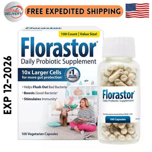 Florastor 250 mg Daily Probiotic Supplement - 100 Vegetarian Capsules - Under Yours
