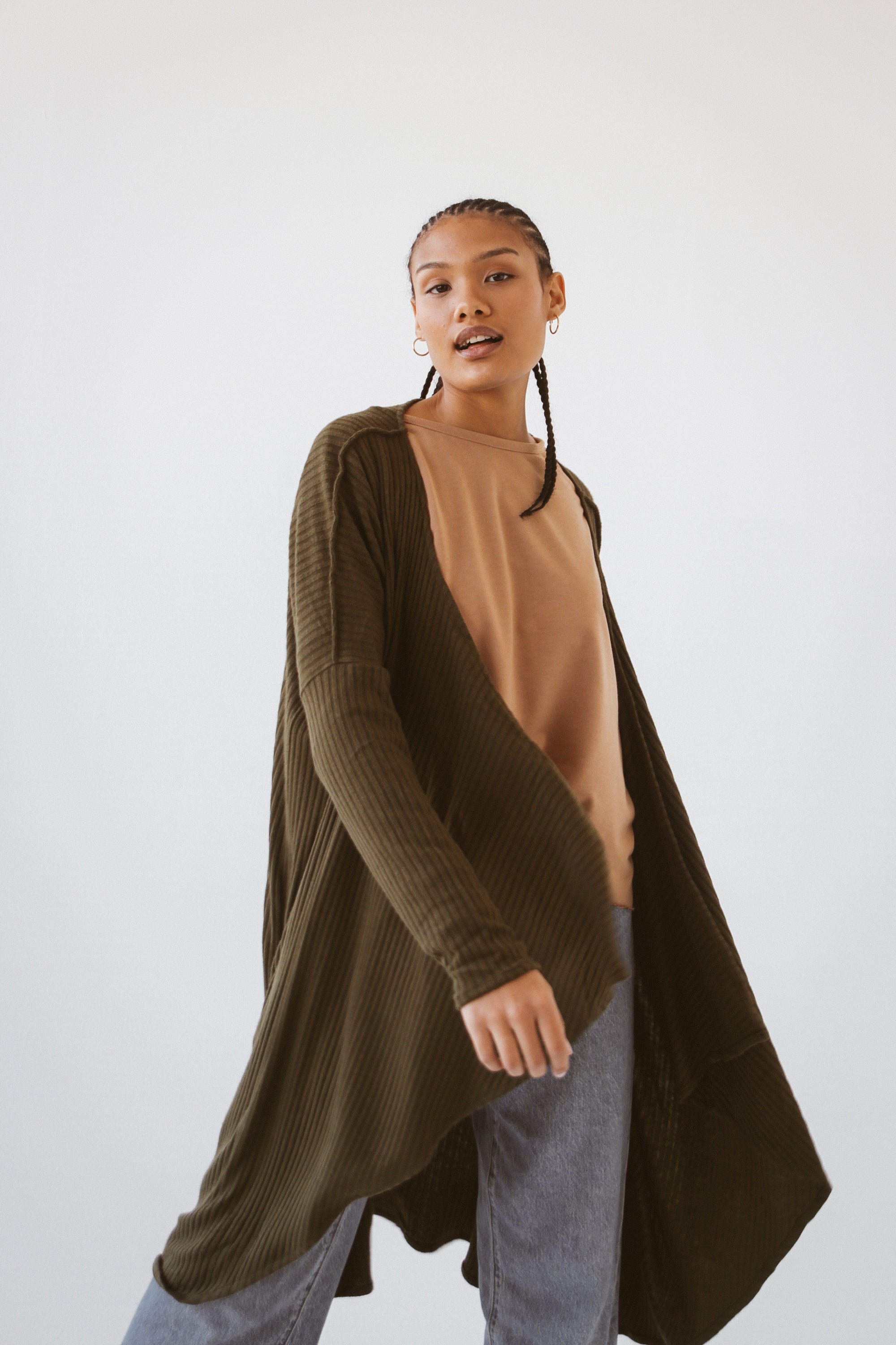 ASOS Waterfall Cardigan in Brown