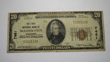 Load image into Gallery viewer, $20 1929 McComb City Mississippi MS National Currency Bank Note Bill! #7461 FINE