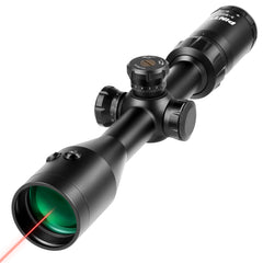 Pinty Scopes | 3-9x42 Mil Dot Tactical Hunting Rifle Scope with Laser and Reticle Adjustment & Multicoated Green Lens
