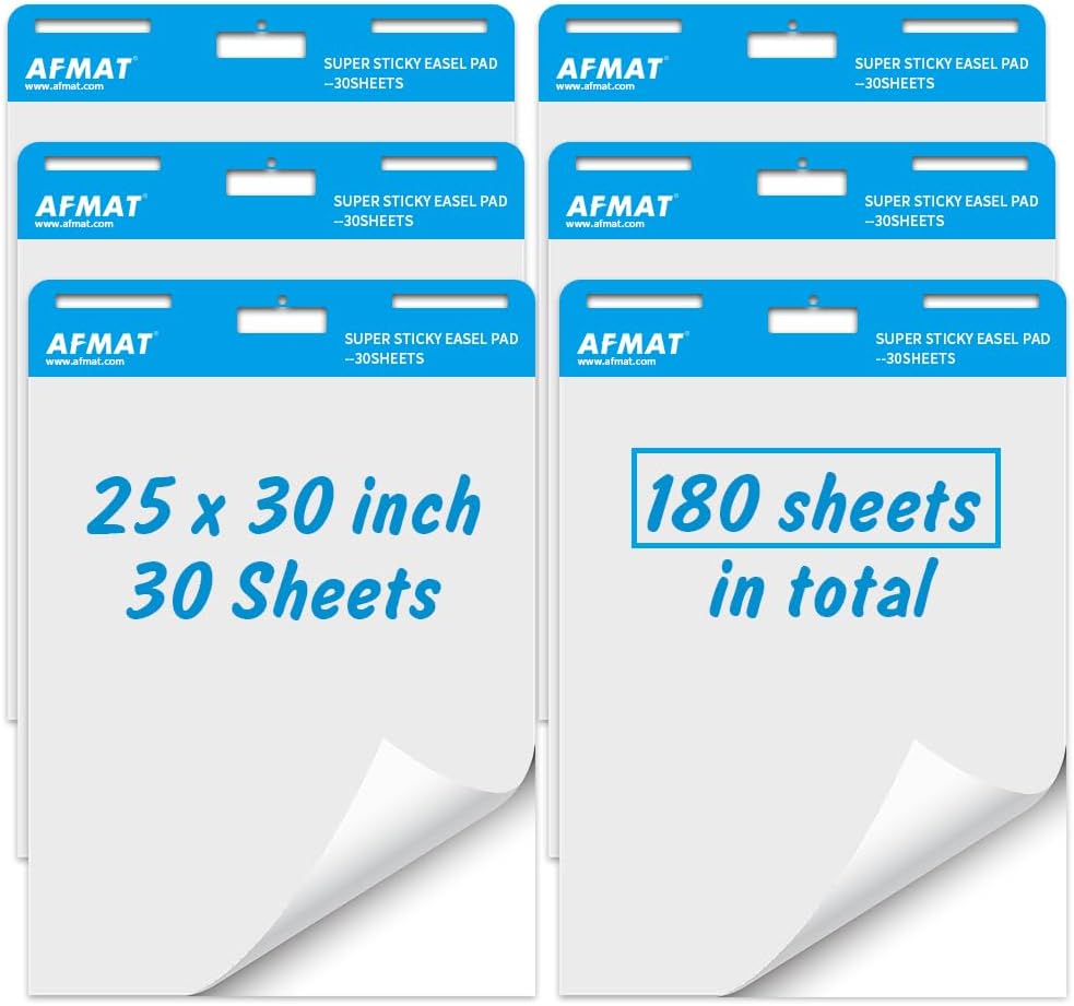 Sticky Easel Pad, 6 Pads, 25 x 30 Inches UPGRADED Anchor Chart Paper-YY02