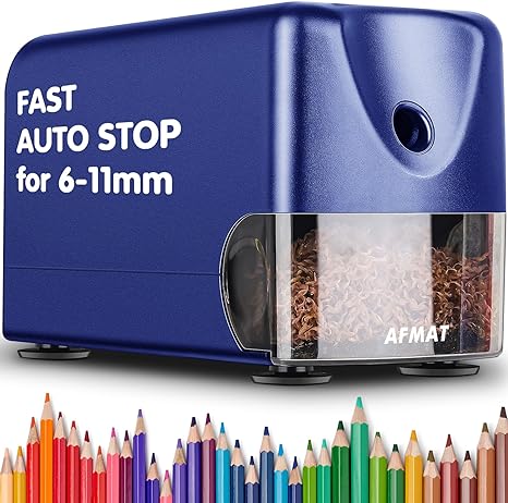 Electric Pencil Sharpener, 120V US Plug, Auto Stop for 6-12mm No.2/Col –  AFMAT