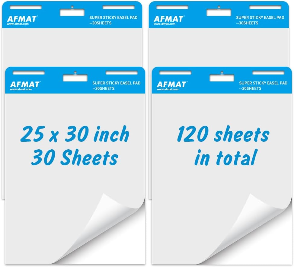 Sticky Easel Pad, 4 Pads, 25 x 30 Inches UPGRADED Anchor Chart Paper-YY01