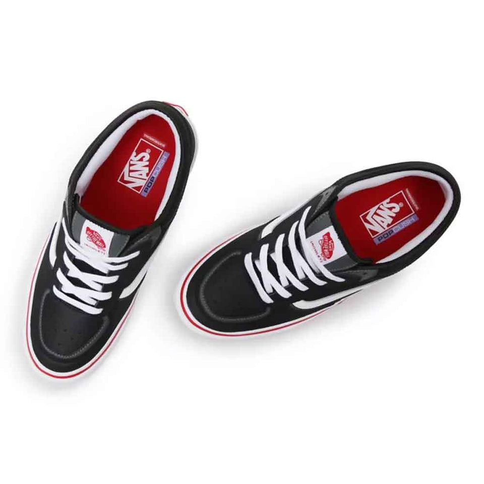 vans rowley pro black white red