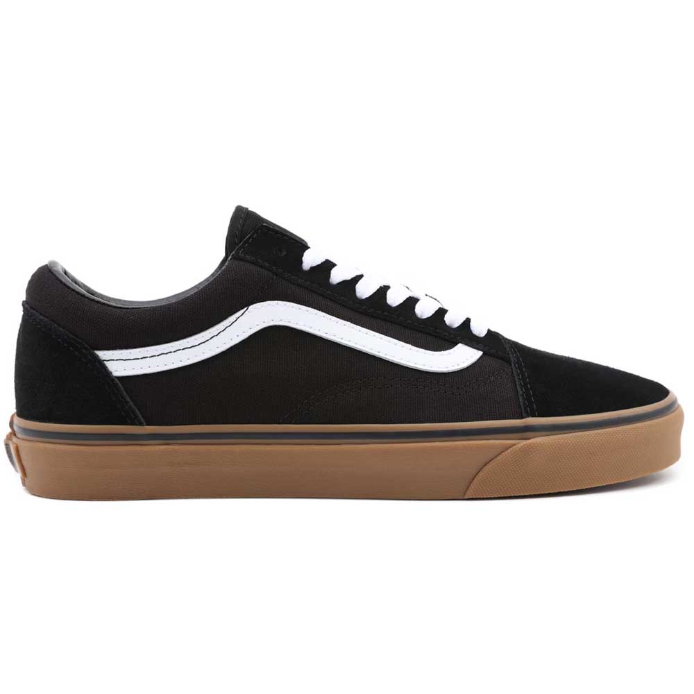 vans shoes black with brown sole