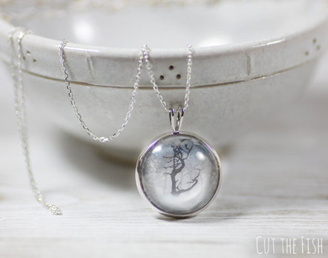 Grey Silver Necklace