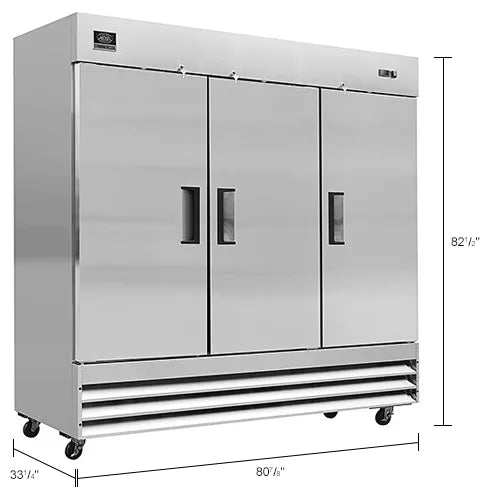 Nexel® Reach In Refrigerator, 3 Solid Doors, 72 Cu. Ft - Image 8