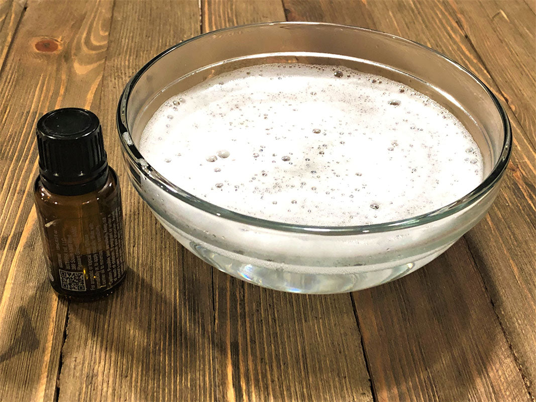 Removing label from essential oil bottle