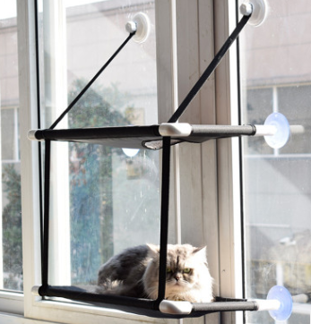 Hamac litière pour chat avec ventouse pour fenêtre