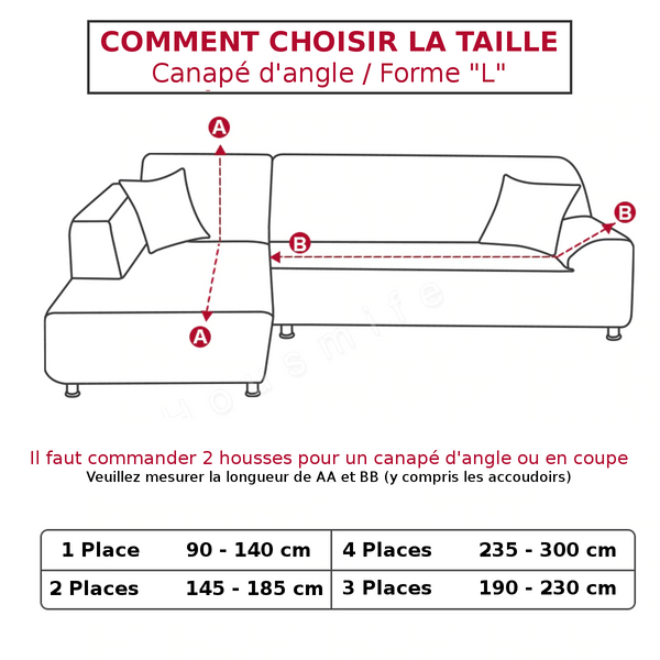 Comment choisir la taille d'une housse canapé d'angle ou en forme L