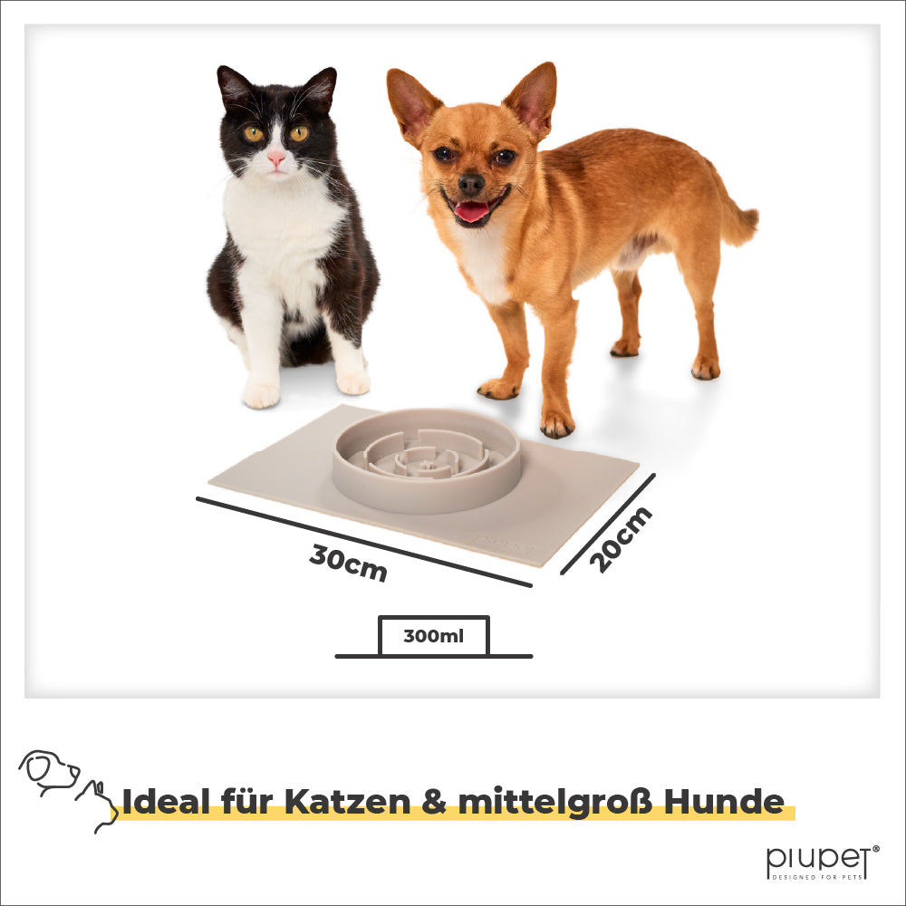 PIUPET® Anti Schling Napf für Hund &amp; Katze Stabiler Slow Feeder