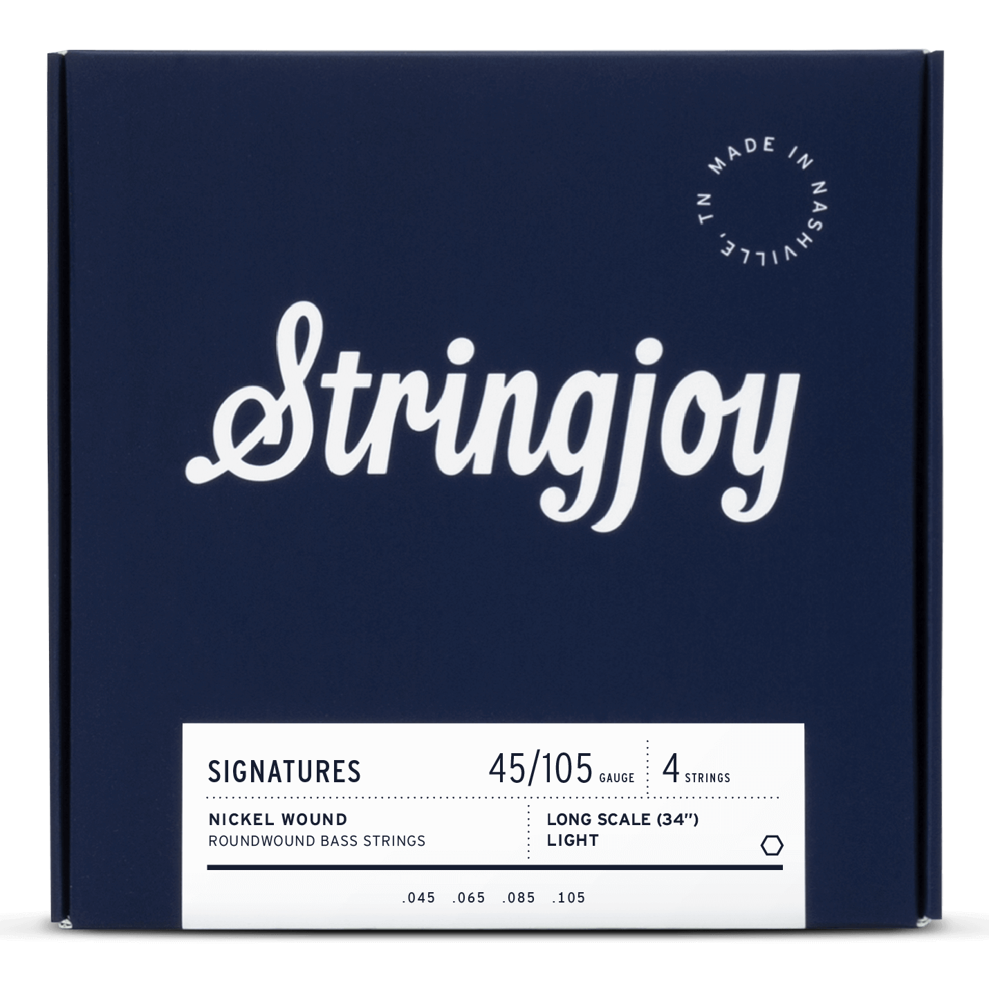 Stringjoy Bass Signatures | Light Gauge (45-105) 4 String Long Scale Nickel Wound Bass Guitar Strings