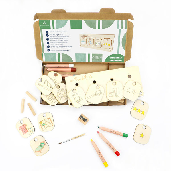 personalised daily task chart - sustainable craft kit - cotton twist
