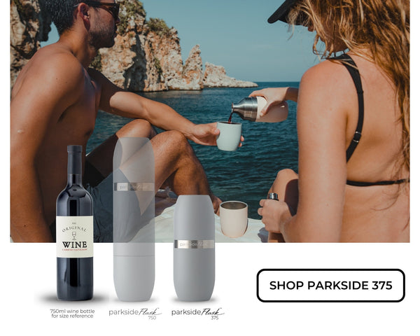 Parkside Flask 750 - Wine Flask + Stemless Glasses