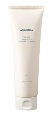 Aromatica Tea Tree Balancing Foam Cleanser para rostro combinación grasa piel sensible propensa al acné espinillas espinillas cosméticos naturales de Corea del Sur K Beauty World
