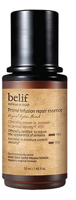 Belif Prime Infusin Repair Essence for hydrating dry sensitive combination skin redness anti-aging wrinkles fine lines dark spots eye bags K Beauty World
