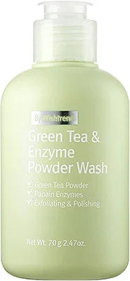 By Wishtrend Green Tea & Enzyme Powder Wash for dry sensitive pre mature skin fine lines irritation low chemical gentle facial cleanser for women men rosacea eczema K Beauty World   