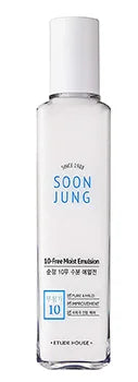 Etude House Soon Jung 10-Free Moist Emulsion lichtgewicht gezichtsmoisturizer voor de vette gecombineerde gevoelige huid vegan dierproefvrije Koreaanse huidverzorging K Beauty World