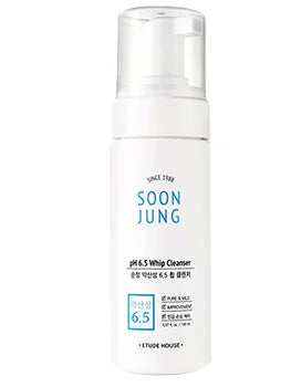 Etude House Soon Jung Ph 6.5 Whip Cleanser natural cosmetics hypoallergenic non-irritant best for dry sensitive skin types K Beauty World