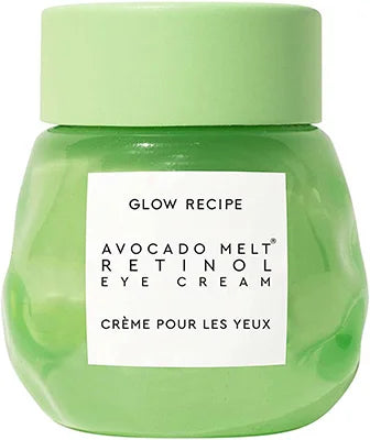 Glow Recipe Avocado Melt Retinol Eye Sleeping Mask Nachtcreme-Routine für trockene, stumpfe, empfindliche Haut, strahlender, strahlender Teint, Vitamin-C-Peeling-Haut K Beauty World