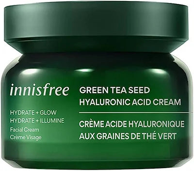 Innisfree Green Tea Hyaluronic Acid Hydrating Moisturizer voor droge gecombineerde vette huid gezichtscrème beste Koreaanse lotion voor mannen vrouwen K Beauty World