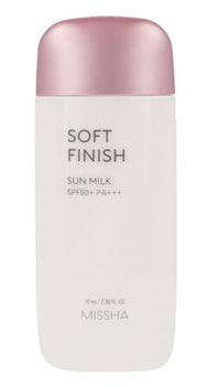 Missha Soft Finish Sun Milk SPF 50+ PA+++ crèmes solaires coréennes peau grasse sensible cosmétiques kpop K Beauty World