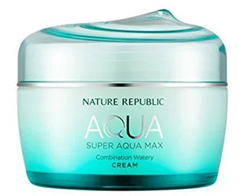Nature Republic Super Aqua Max Combination Watery Cream lightweight non-comedogenic skincare for men women 20s 30s 40s gifts K Beauty World