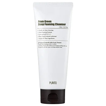 Purito From Green Deep Foaming Cleanser sulfate-free without SLS natural face wash for men women oily sensitive combination skin K Beauty World