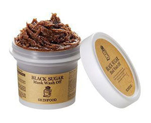 Skinfood Black Sugar Mask gezichtsexfoliërende Koreaanse huidverzorging cosmetica doffe huid K Beauty World