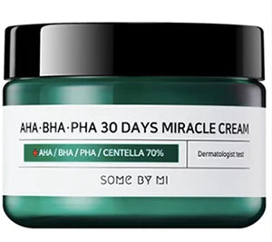 Some By Mi AHA BHA PHA 30 Days Miracle Cream blackheads redness irritation whiteheads skin problems acne breakouts pimples blemished skin oily skin pigmentation K Beauty World