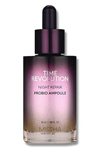 Missha Time Revolution Night Repair Probio Ampoule sérum anti-âge pour peau prématurée cadeau de soin du visage de maman k beauty world