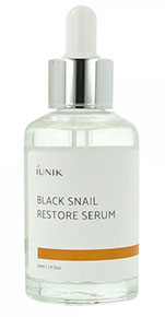 iUnik Black Snail Restore Serum anti-aging mature skincare affordable face care cosmetics for wrinkles acne treatment k Beauty World 