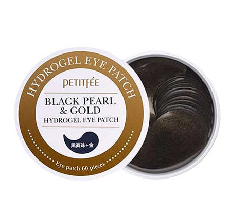 Petitfee Black Pearl & Gold Hydrogel Eye Patch for dark circles eye bags k beauty world