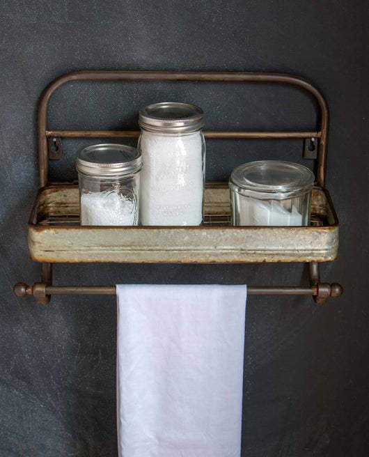 Galvanized Wall Paper Towel Shelf