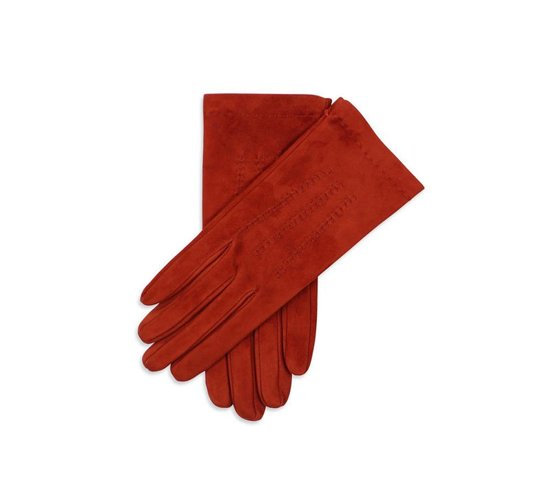 orange suede gloves