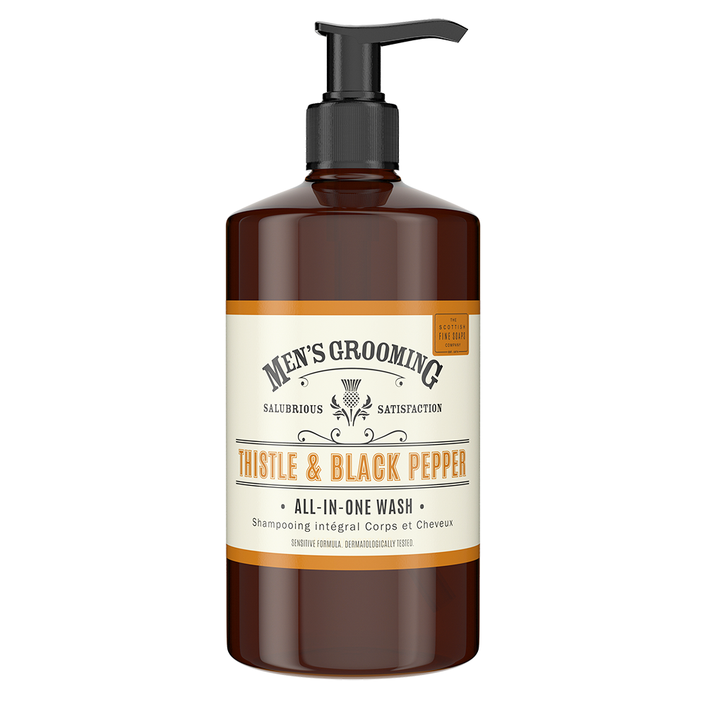 Thistle & Black Pepper All-In-One Wash 500ml Pump Bottle - The Scottish Fine Soaps Compan product image