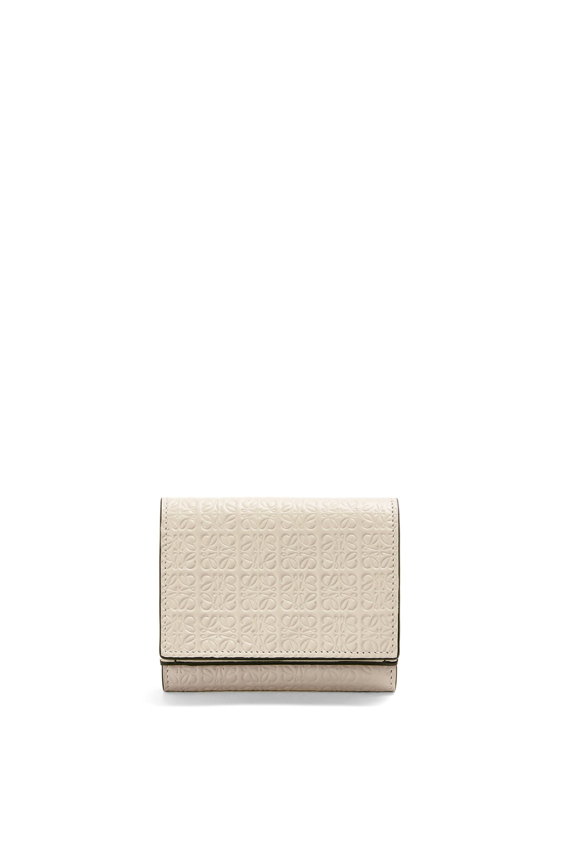 Repeat trifold wallet in embossed silk calfskin