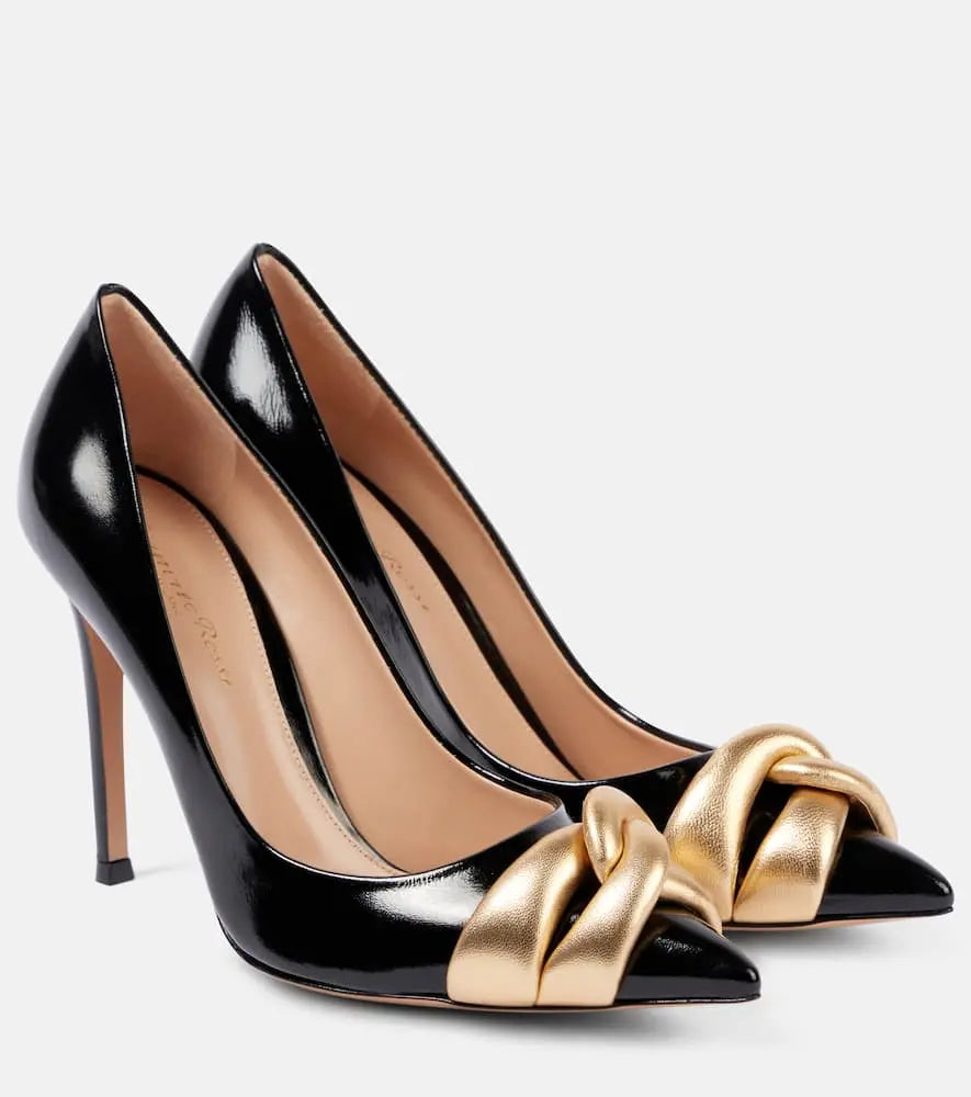 Gianvito Rossi 105 patent leather pumps | LYBSTORE