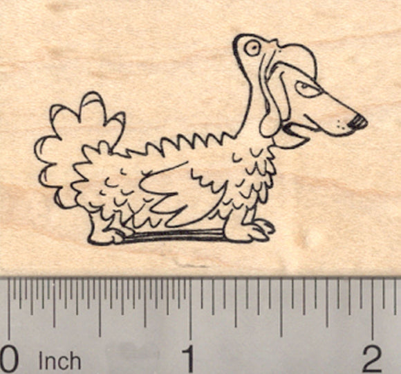 Thanksgiving Dachshund Dog Rubber Stamp, in Turkey Costume