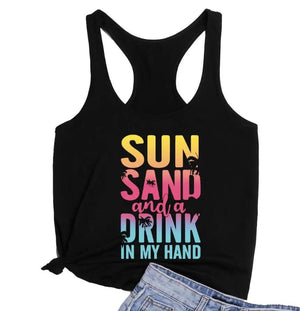 Sun Sand And A Drink In My Hand Tank Top - Miami Teeny Weeny Bikini 