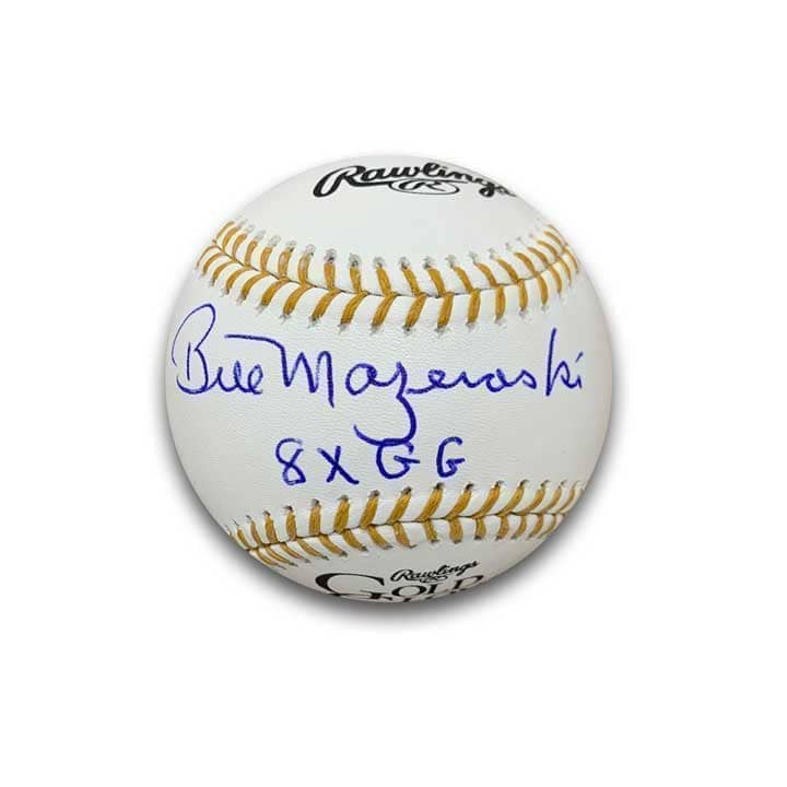 Bill Mazeroski Signed Official Gold Glove Baseball Inscribed '8X GG'