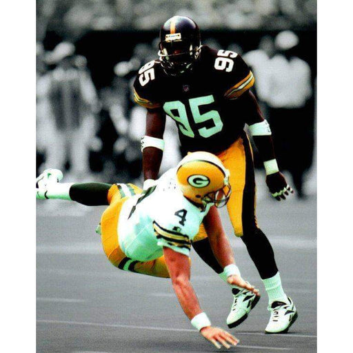 Greg Lloyd Hitting Favre Color Unsigned 16X20 Photo — TSEShop