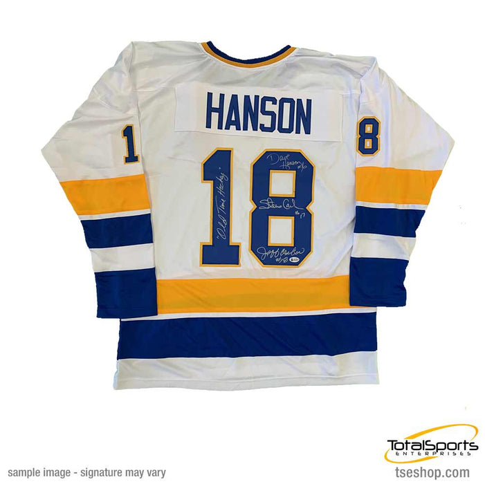 hanson brothers signed jersey