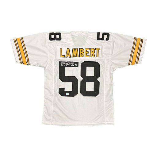 Jack Lambert Signed Black Custom Jersey (Shortsleeve) 'HOF 90