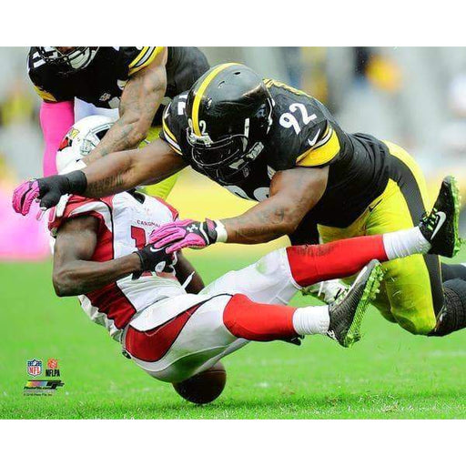 Lawrence Timmons In Black Tackling Browns Unsigned 8X10 Photo