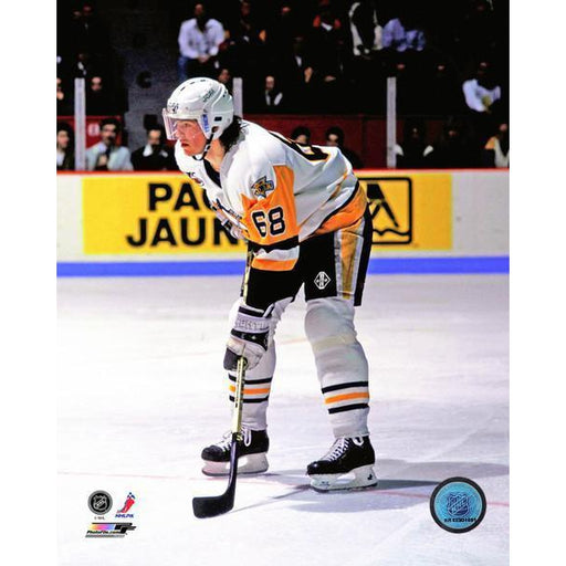 Marc-Andre Fleury with White Jers. and Pads in Goal 8x10 Photo - Unsigned